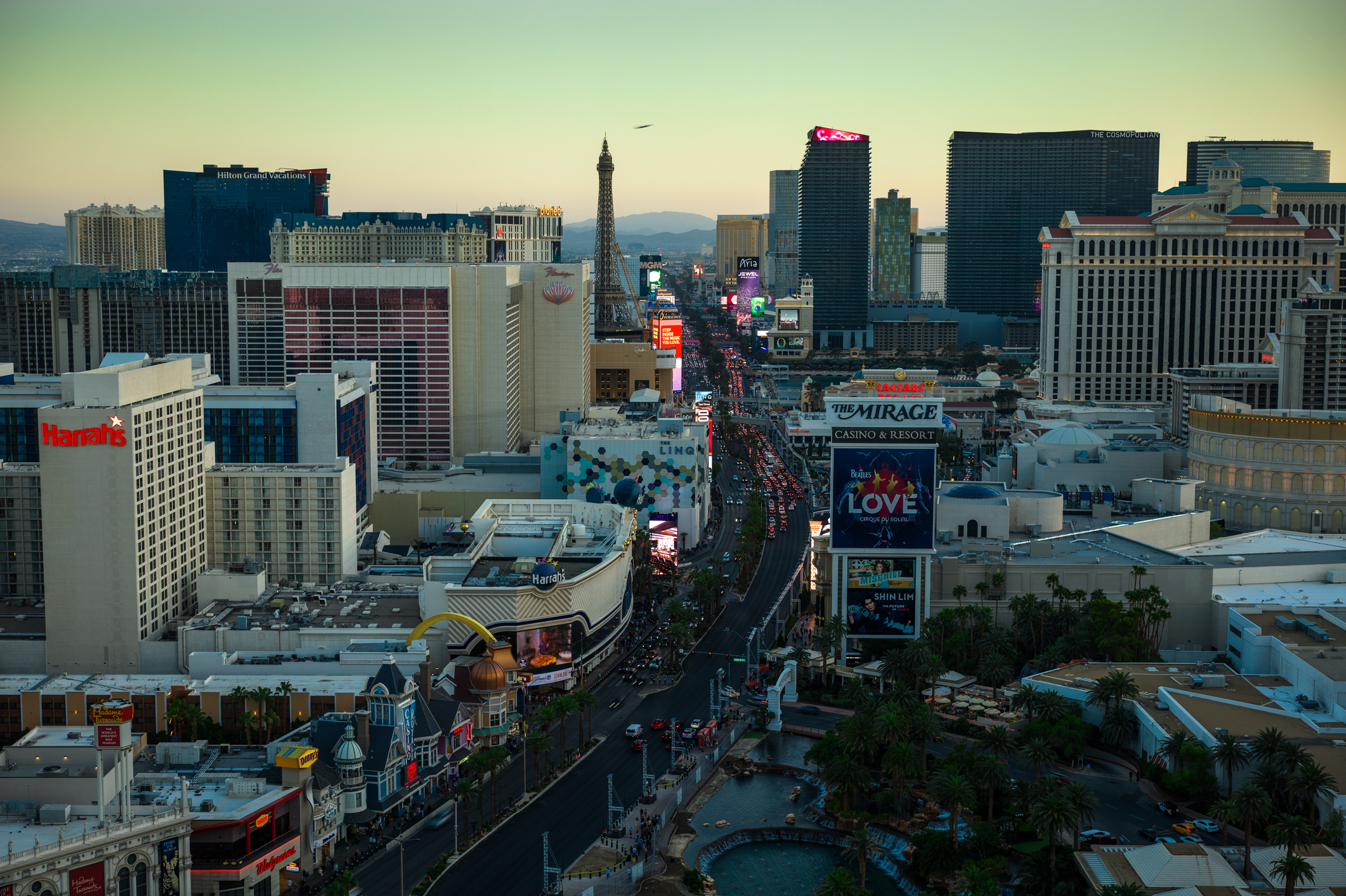 Las Vegas Strip at Dusk - Aerial